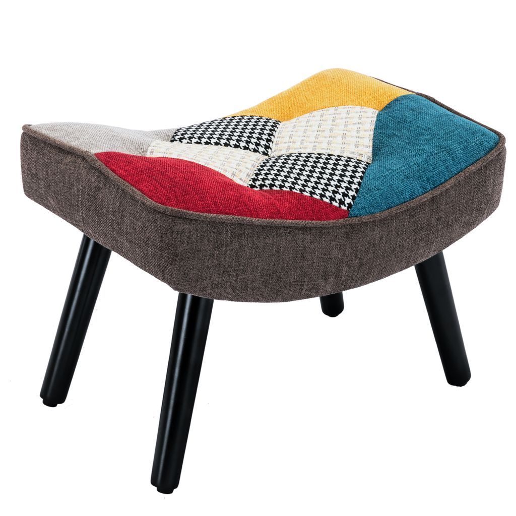 Hocker für Loungesessel Patchwork Sessel Ohrensessel Schaukelstuhl Wohnzimmer Schminktisch