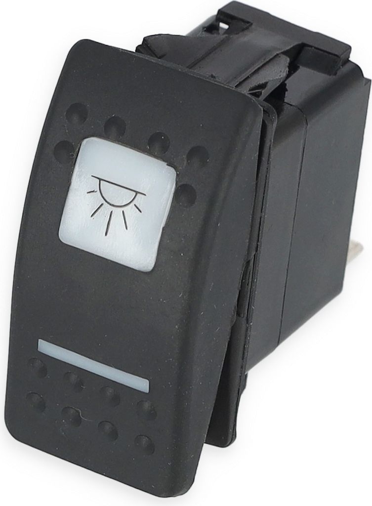 LED Kippschalter, ON-OFF, mit Schaltersymbolen, max. Belastung 25 Amp. bei 12 Volt Symbol: Kabinenlicht