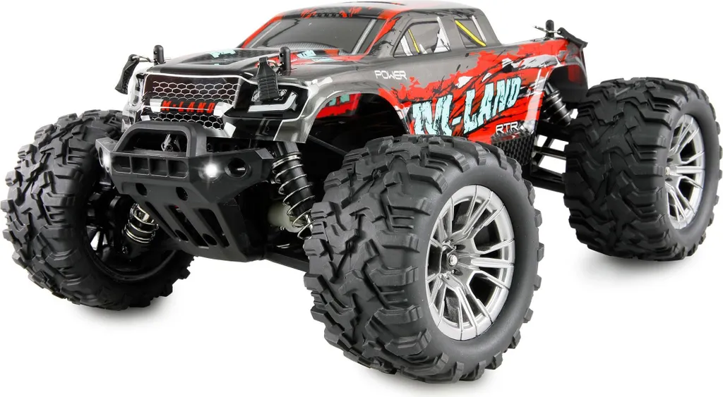 Voiture RC Monstertruck Tout-terrain 4WD Rapide Amewi M-Land Rouge