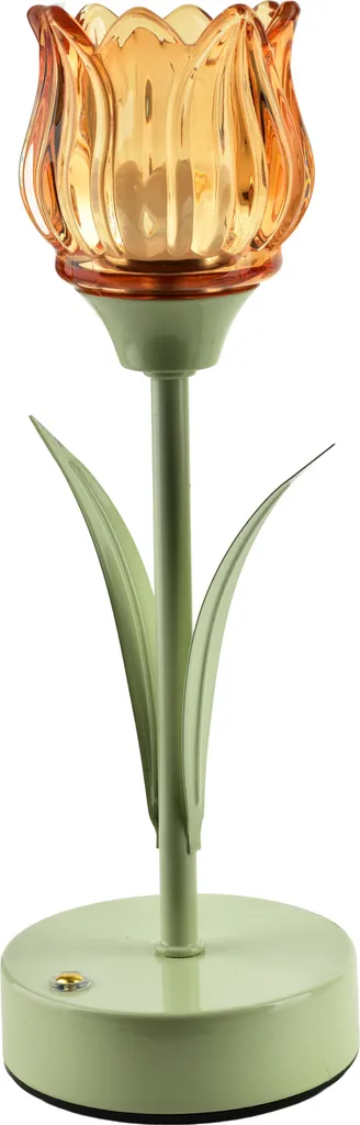 Lampe de chevet LED TULLA verte en verre et métal pour la chambre