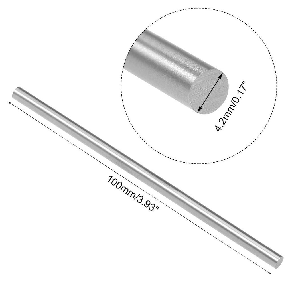 5St Rundstange Stahl, 4,2mm HSS Drehmei?el, fš¹r Wellengetriebe Drehmaschinen Bohrmaschine Miniaturachse, Zylinderstift DIY Werkzeug 100mm Lang