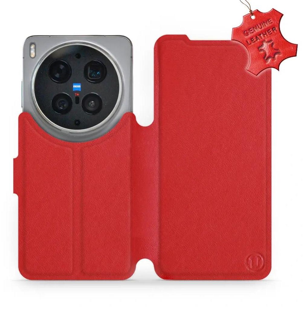 Echtleder Handyhülle für Vivo X300 Ultra, Mobiwear Leather, Rot