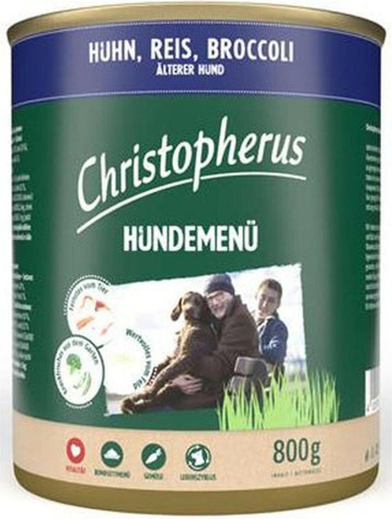 Christopherus Hundemenü Senior 6x800g | Huhn, Reis, Broccoli