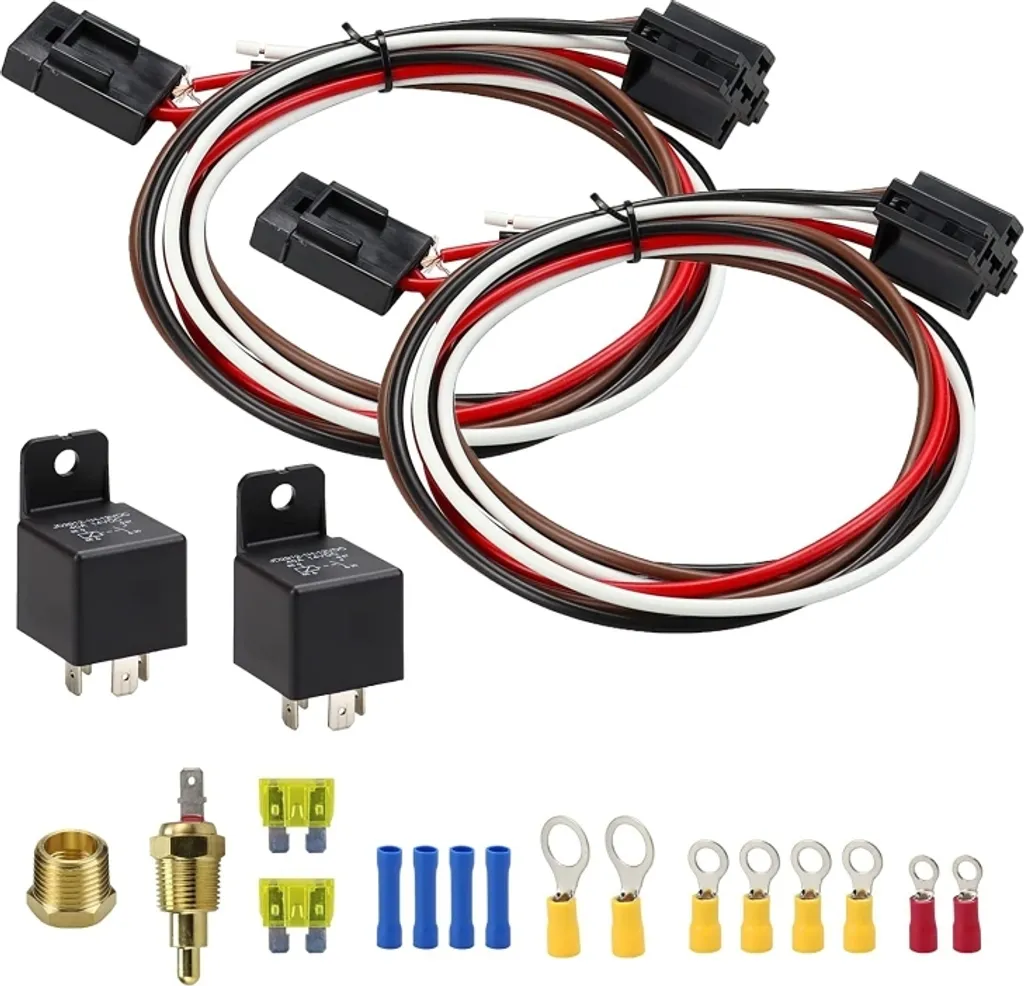 Kit Cablaggio Ventola Elettrica 12V con Termostato 175-185 F