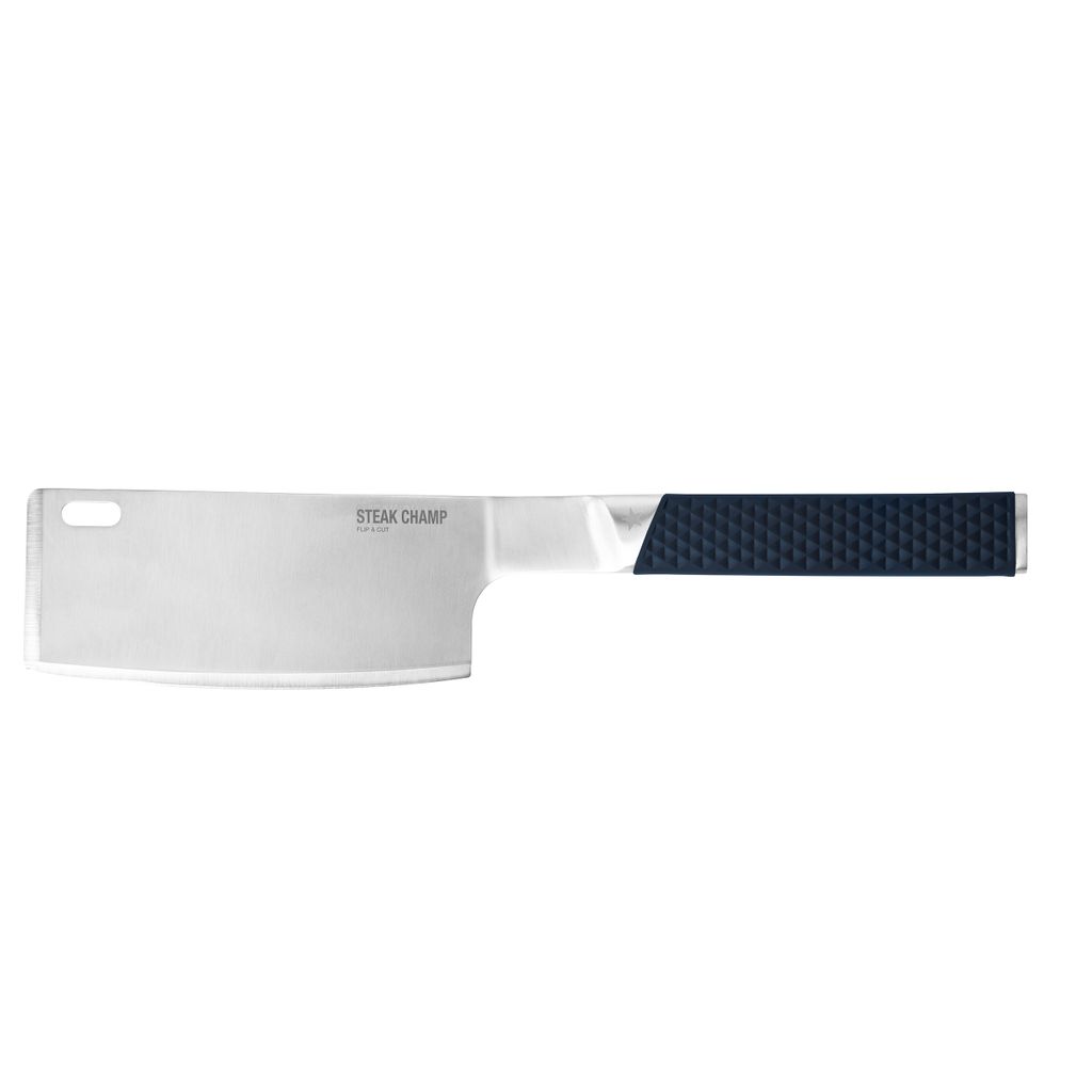 Steak Champ Flip & Cut Spatula und Wender mit Messerschneide & Anti-Rutsch Griff