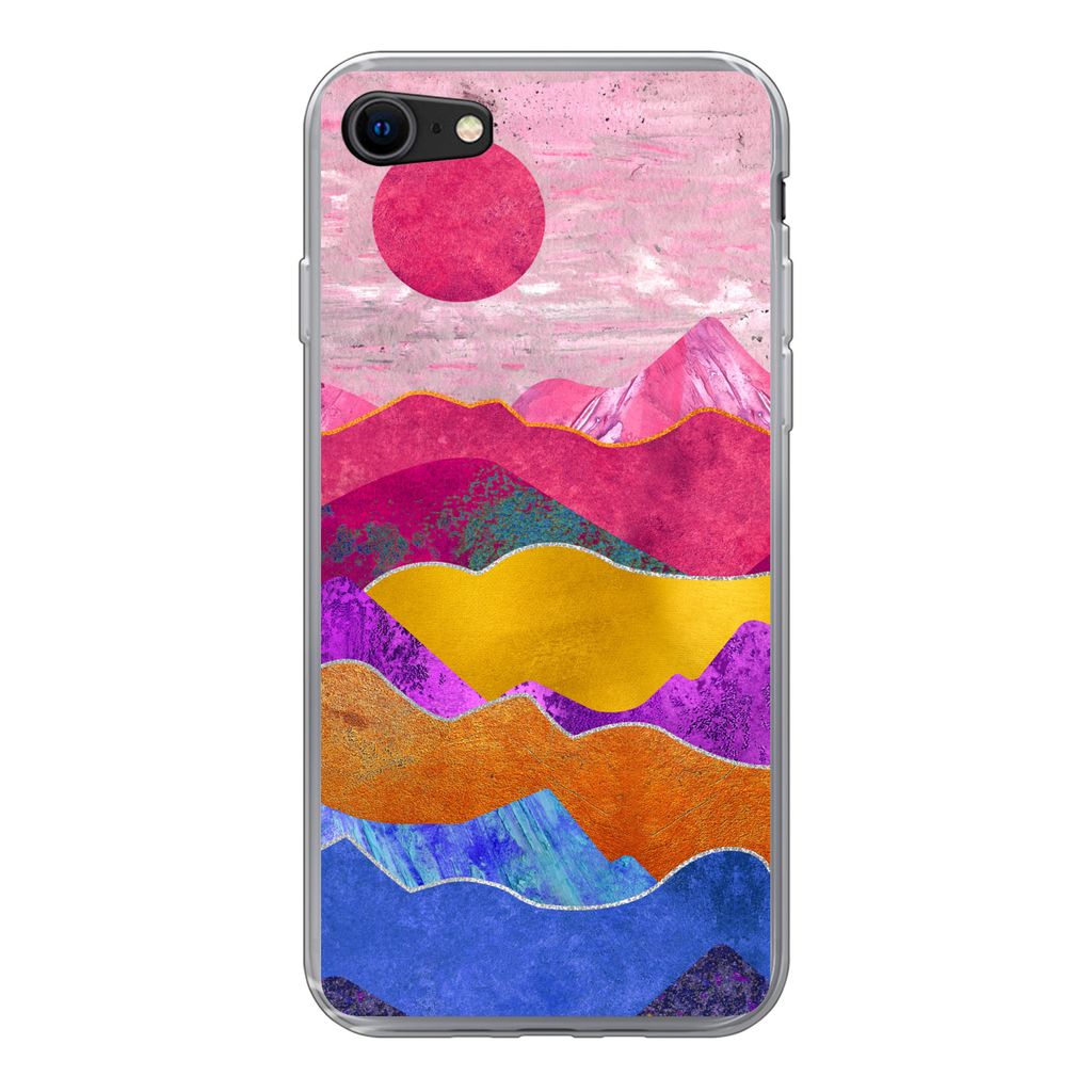 MuchoWow Handyhülle Schutzhülle Hülle für iPhone SE 2020 Stolz - Bi - Marmor Silikon Softcase Handy Hülle - Kartenbesitzer
