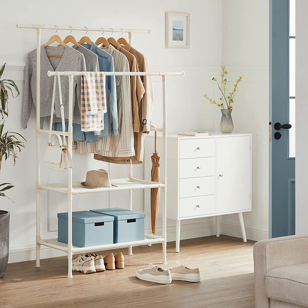 SONGMICS Kleiderständer 2er Set mit 2 Kleiderstangen und 2 Produktbild 