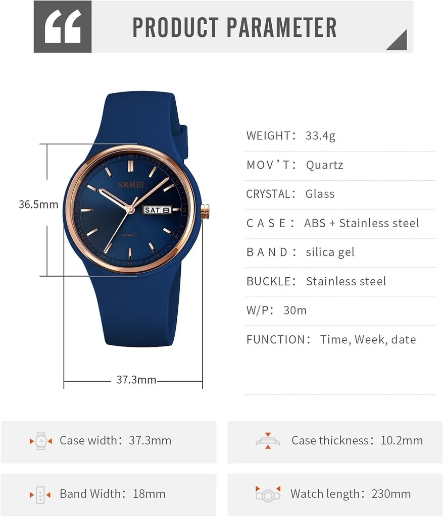 Orologi da polso Ladies Senior Orologio da polso Teenager Girls impermeabile Ladies Watch Grande quadrante con calendario - 7