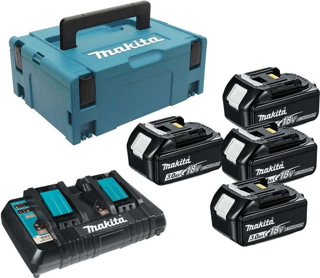Makita 197970-3, Batterie- & Ladegerät-Set, Lithium-Ion (Li-Ion), 3 Ah, 18 V, Makita, Schwarz, Grün