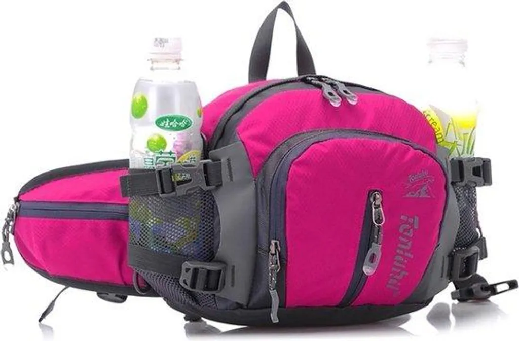 Sac de ceinture rose de randonnée étanche pour femme avec rangement eau