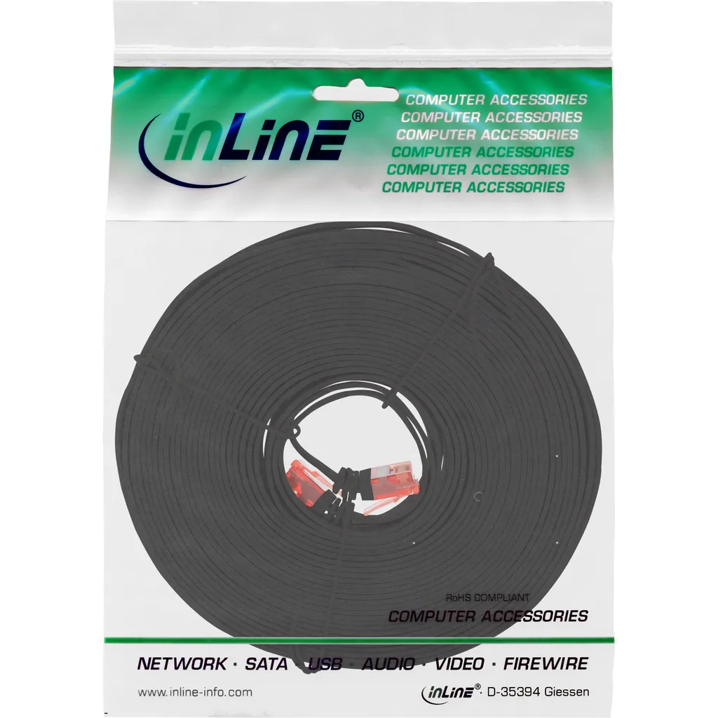 Cavo LAN Sottile InLine 15 Metri Nero Piatto | Design Elegante - 6