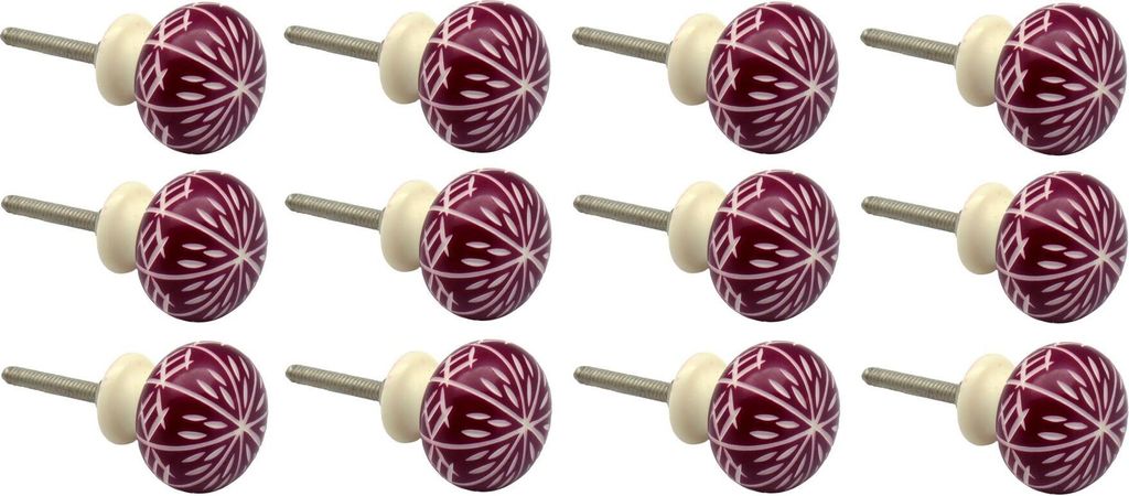 Nicola Spring Möbelknöpfe aus Kunstharz, Dunkelrot, 12 Stück