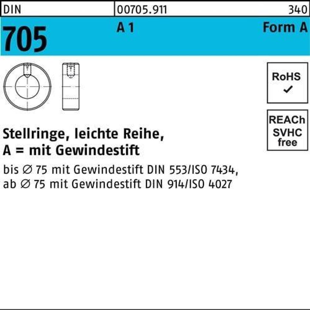 Reyher Stellringe DIN 705 1.4305 A 16 A 1 (10 Stück)
