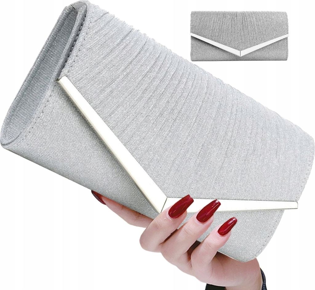 Clutch Bag - Glänzende Abendtasche - Elegante Auftritte - Brokat - Stilvoll - Kunstleder - Kette - Praktisch