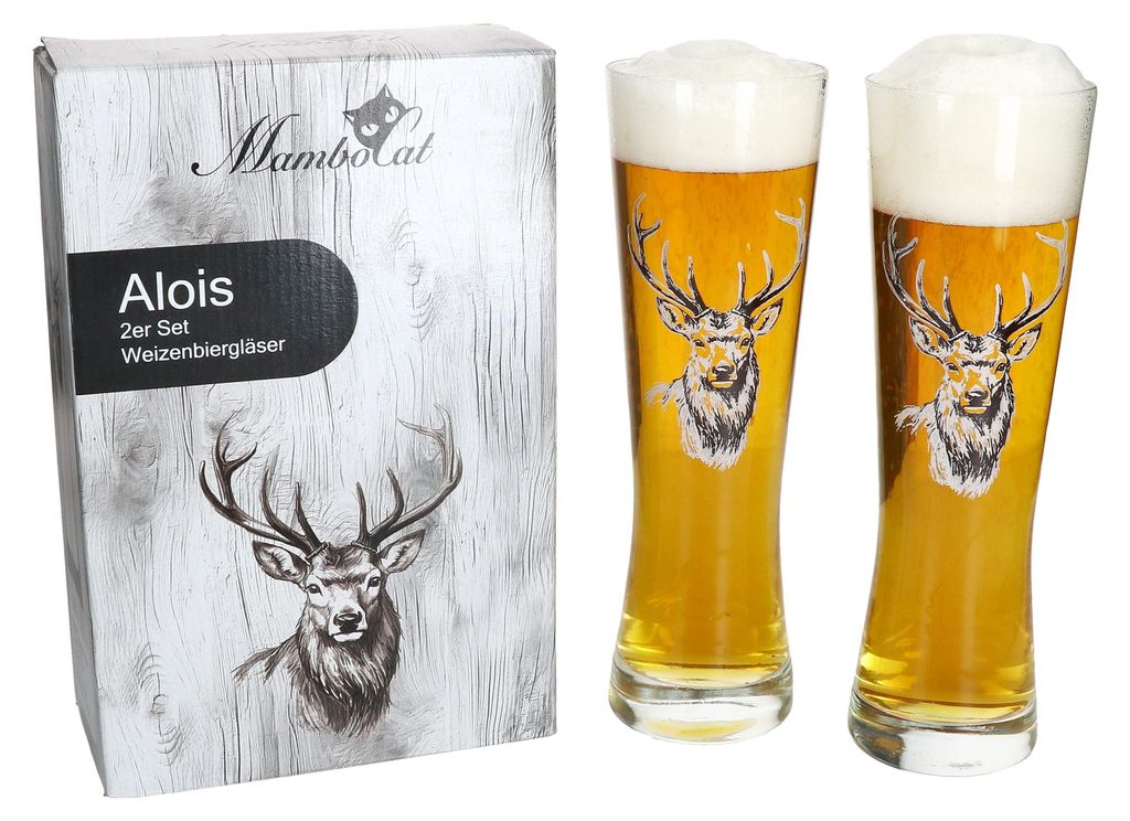 Set di 2 bicchieri da birra di grano Alois con motivo di Immagine del prodotto 