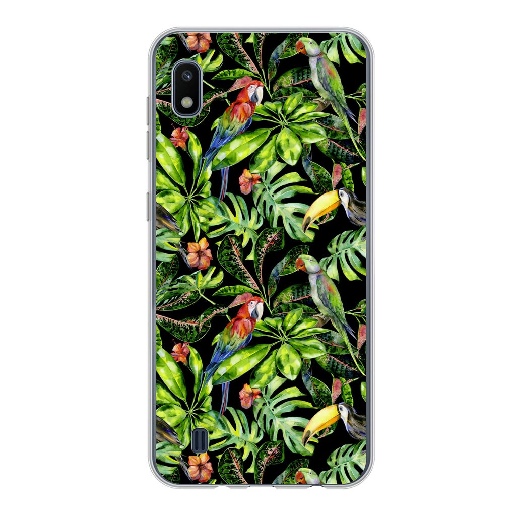MuchoWow Handyhülle Schutzhülle Hülle für Samsung Galaxy A10 Vögel - Tropisch - Muster Silikon Softcase Handy Hülle - Schutzhülle