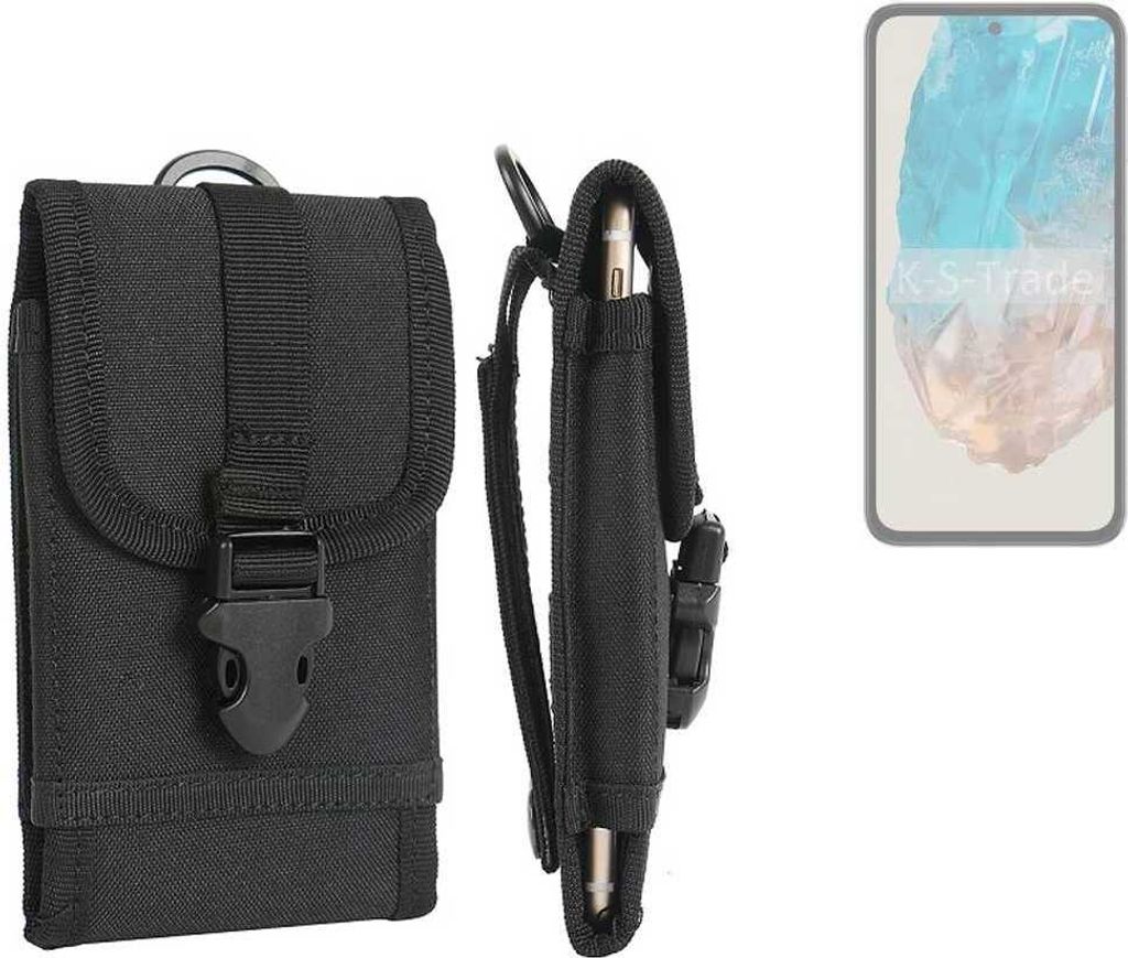 K-S-Trade Holster Handy Hülle kompatibel mit Samsung Galaxy M35 5G Holster Handytasche Gürtel Tasche Schutz Hülle Robust Outdoor schwarz