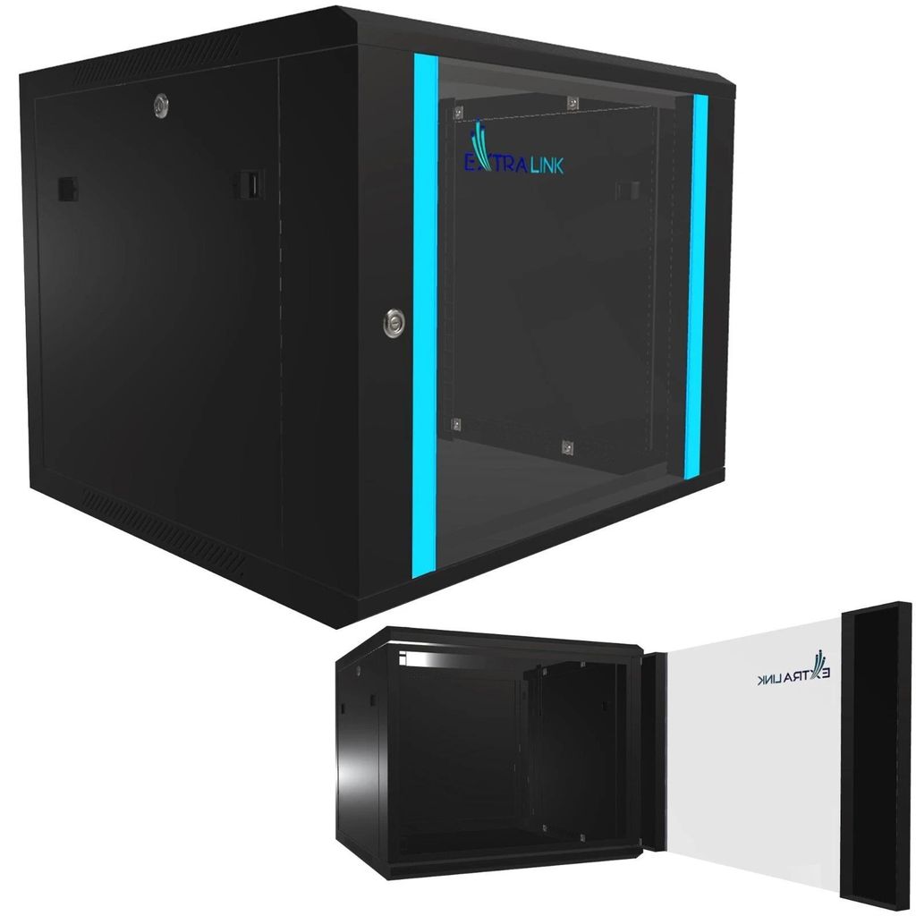 Extralink 19" Rack skrinka 9U 600x600 mm čierna nástenná Obrázok produktu 