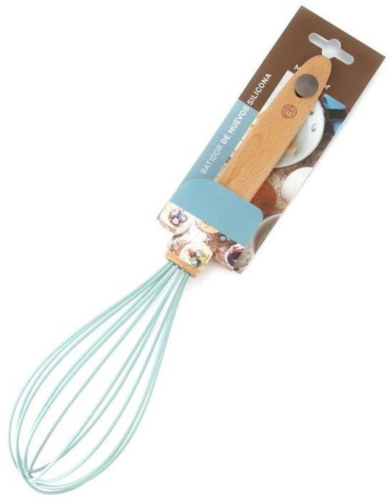 Silikonische Pfeffermühle mit Holm und blauem Kopf, aus Edelstahl