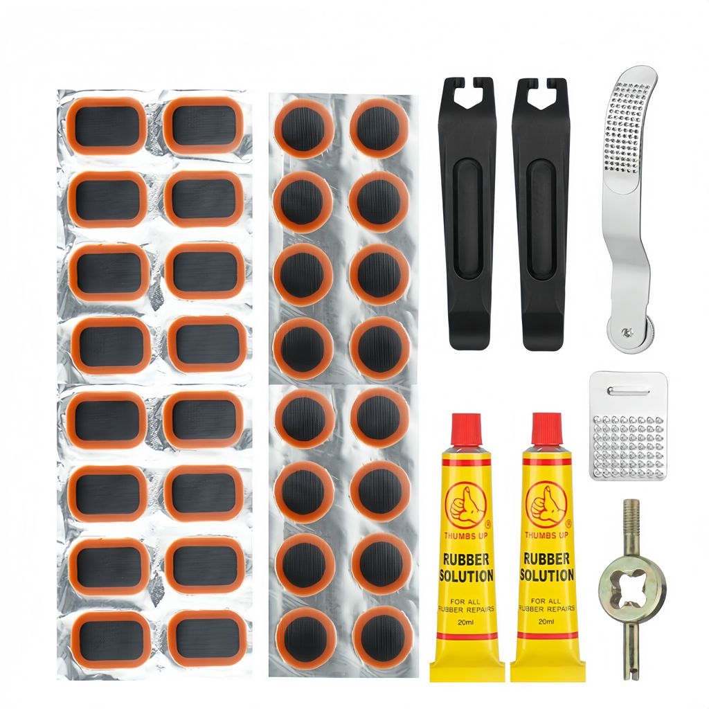 Fahrrad Reifenreparaturkit – Reifenpannenset mit 32 Patches Produktbild 