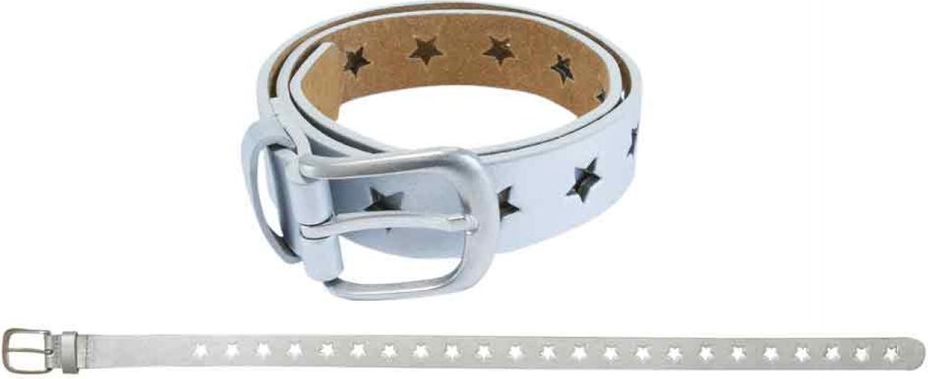 Gürtel Sternchen silber 75 cm - bb-Klostermann 22183 - Kindergürtel -