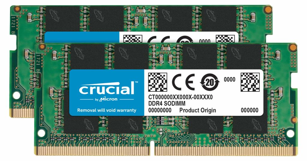 Crucial Mémoire 32GB Kit DDR4 3200 MT/s 16GBx2 SODIMM Image du produit 