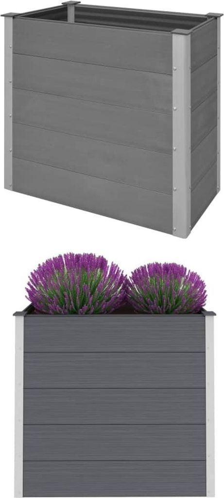 Garten-Hochbeet WPC 100 x 50 x 91 cm Grau