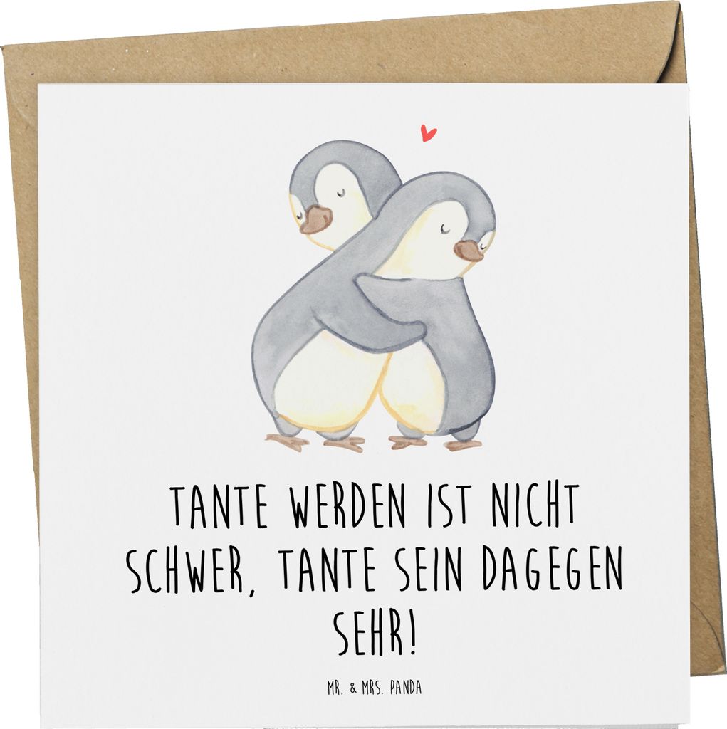 Mr. & Mrs. Panda Glückwunschkarte Tolle Tante - Weiß - Geschenk, doppelkarte, Neffe, Handarbeit, Verwandtschaft, anlasskarte, Nichte, faltkarte, ...
