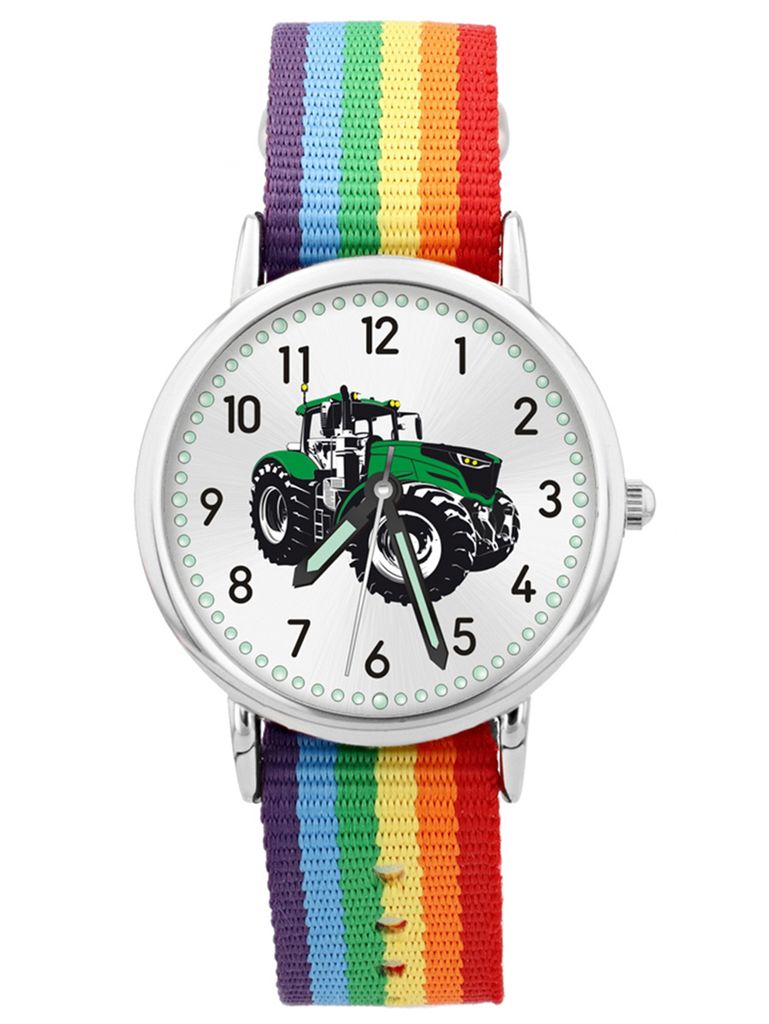 Kinder Armbanduhr Jungen Mädchen Traktor Trecker grün Uhr Produktbild 