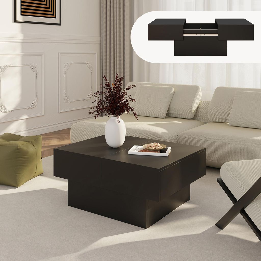 Table basse extensible « Lens » avec espace de rangement 80 Image du produit 