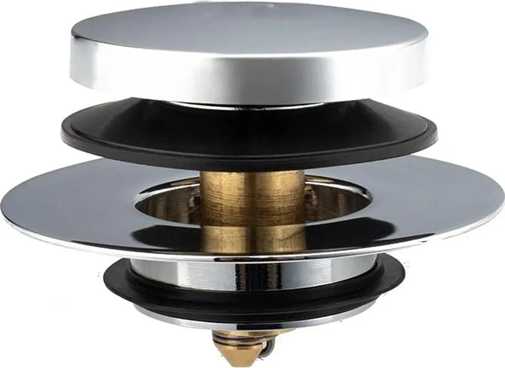 Kit 2 Nuclei Click-Clack Argentati per Vasca - Ottone di Lusso