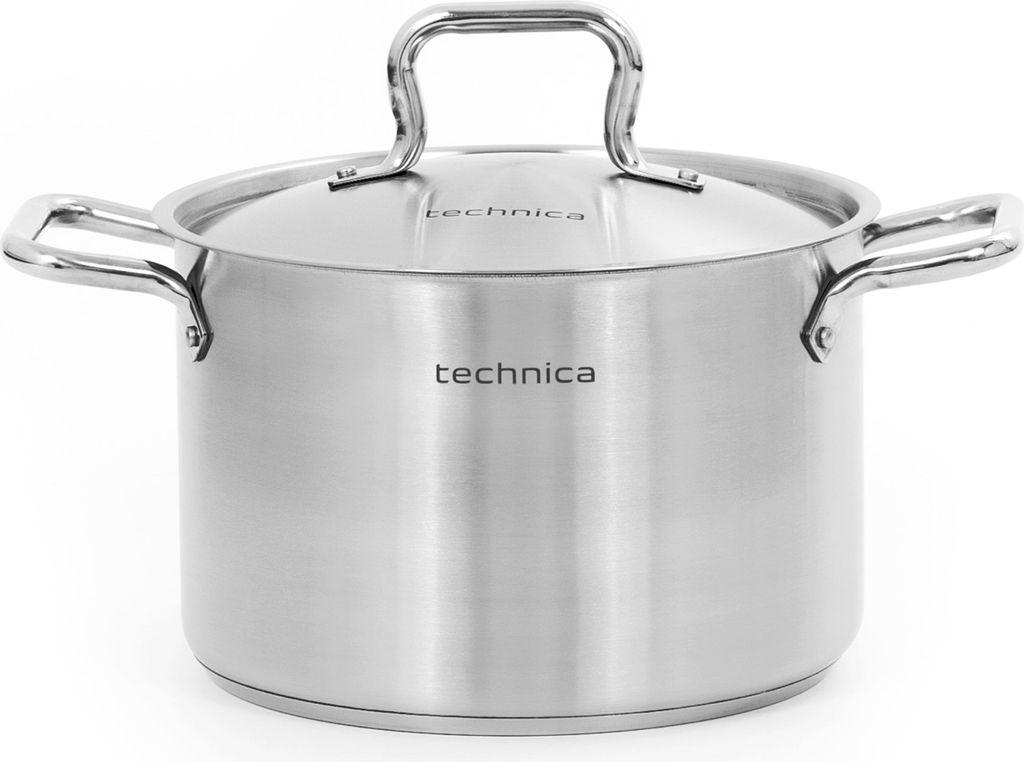 TECHNICA Mittlerer Topf 7,2L | 24 cm | Edelstahldeckel | Edelstahl Induktion Kochtopf