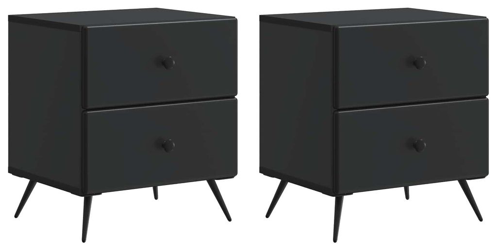 vidaXL Nachttisch 2 pcs Schwarz 43 x 34,5 x 47,5 cm Holzwerkstoff