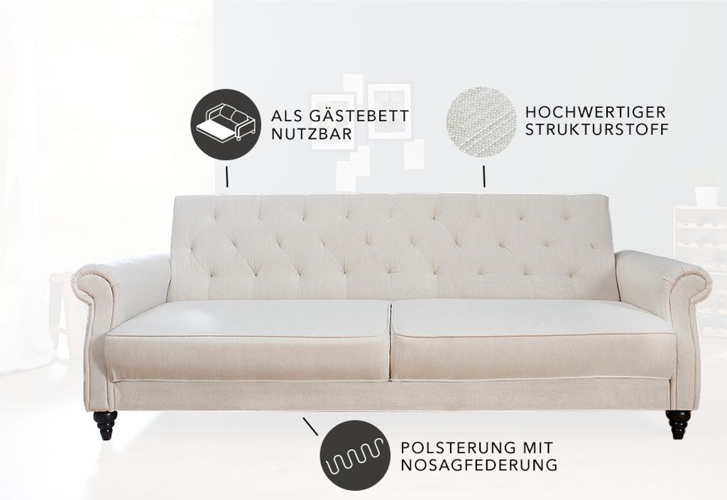 riess-ambiente Chesterfield 3er Sofa MAISON BELLE AFFAIRE Produktbild 9