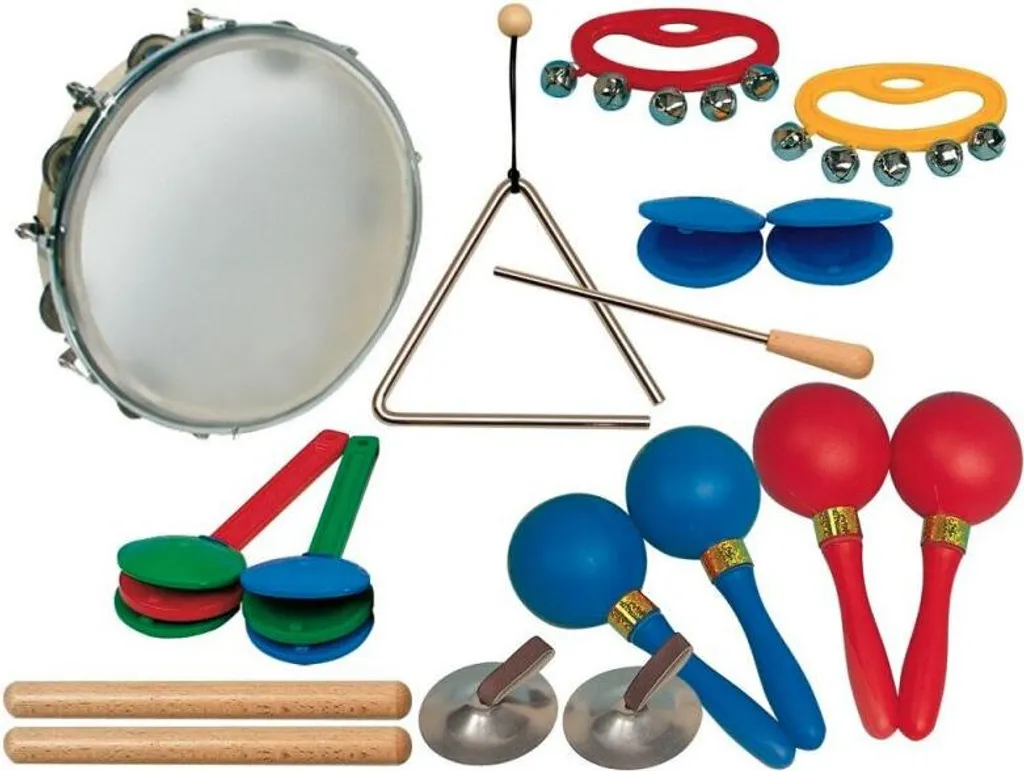 Mini set de 4 percussions Goldon 30030 - Instruments d'éveil musical - 4