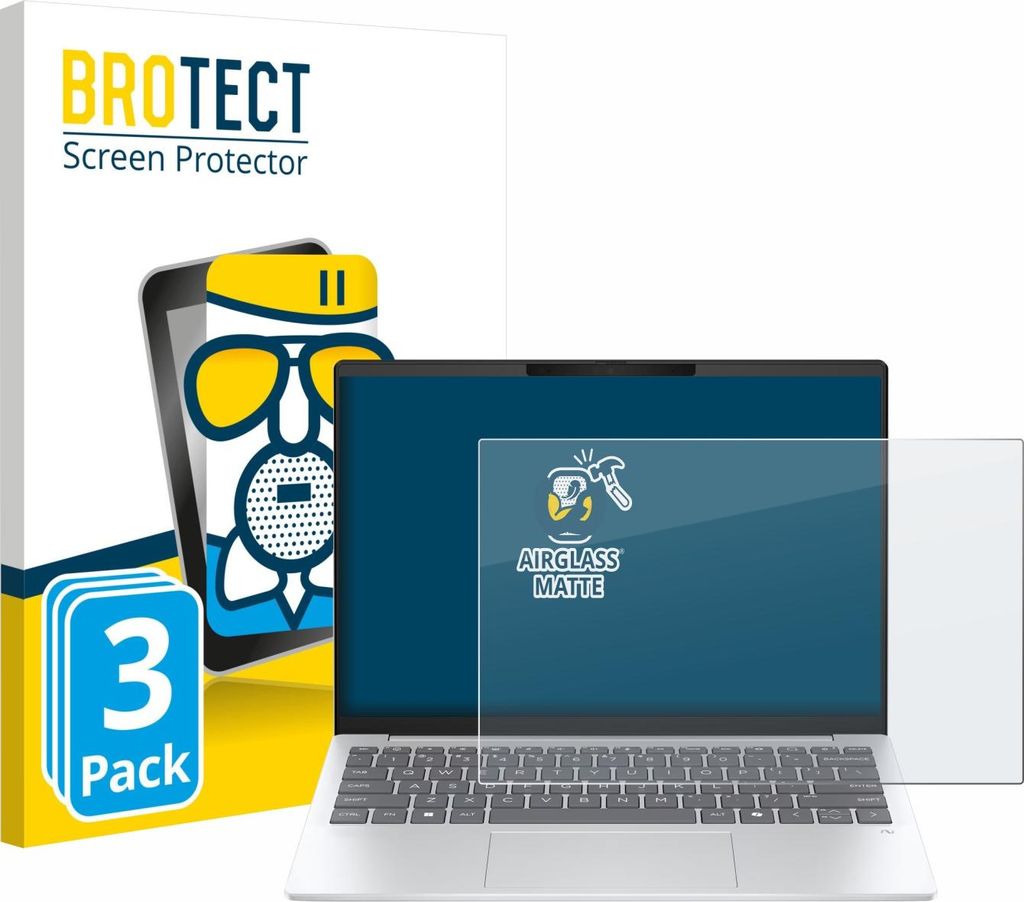 3x BROTECT Entspiegelungs Schutzglas für HP OmniBook 7 Aero 13 Schutzfolie Panzer Folie Glas Display Schutz matt