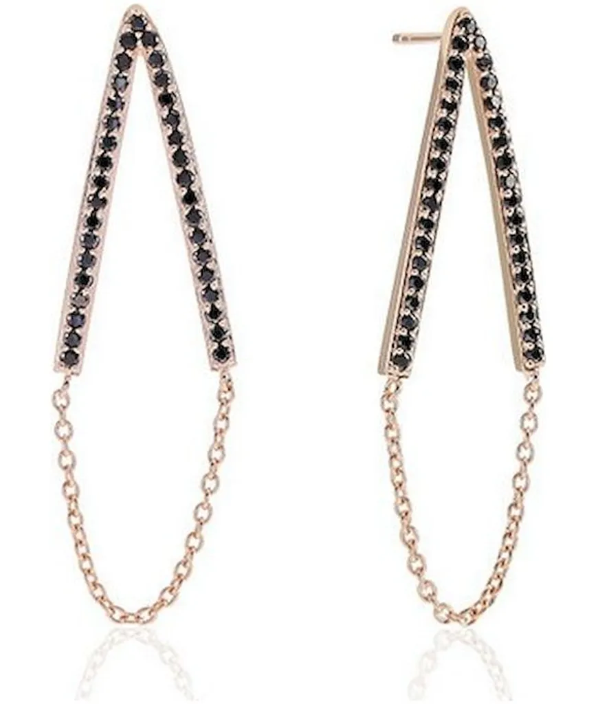 Boucles d'oreilles élégantes pour soirée Piento SJ-E1009-BK-RG Rose
