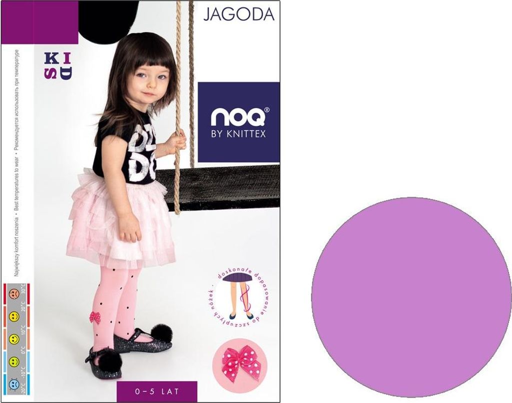 Kinderstrumpfhose mit Tupfen 40den Schleife 92-98 Lavende