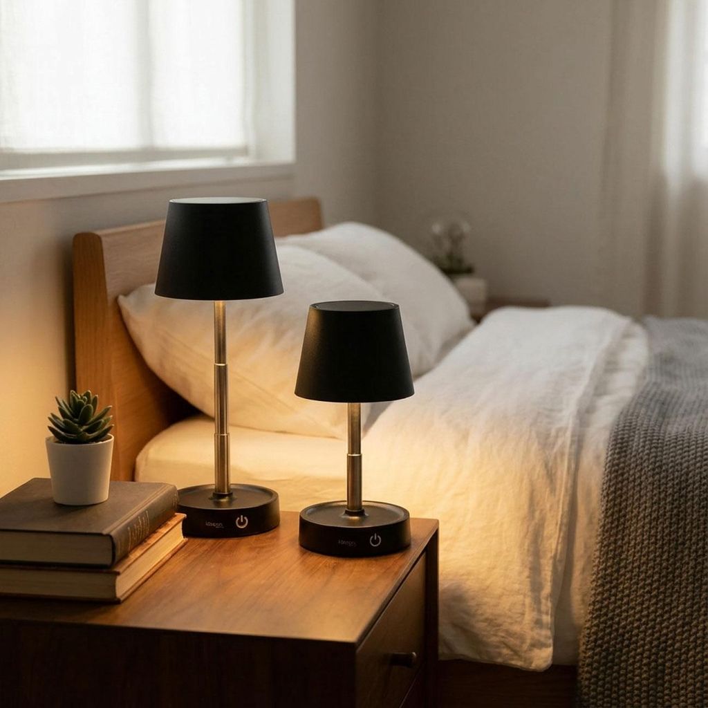 2er-Set Edle LED Tischleuchte dimmbar & aufladbar: Akku Produktbild 