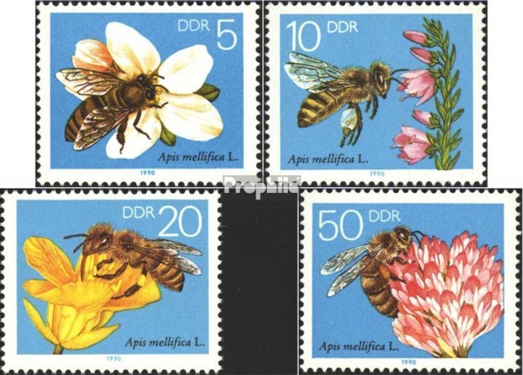 Briefmarken DDR 1990 Mi 3295-3298 (kompl.Ausgabe) postfrisch Die Biene