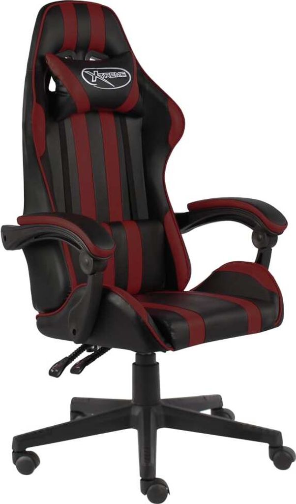 Gaming-Stuhl Schwarz und Weinrot Kunstleder , Bürostühle Design 2024