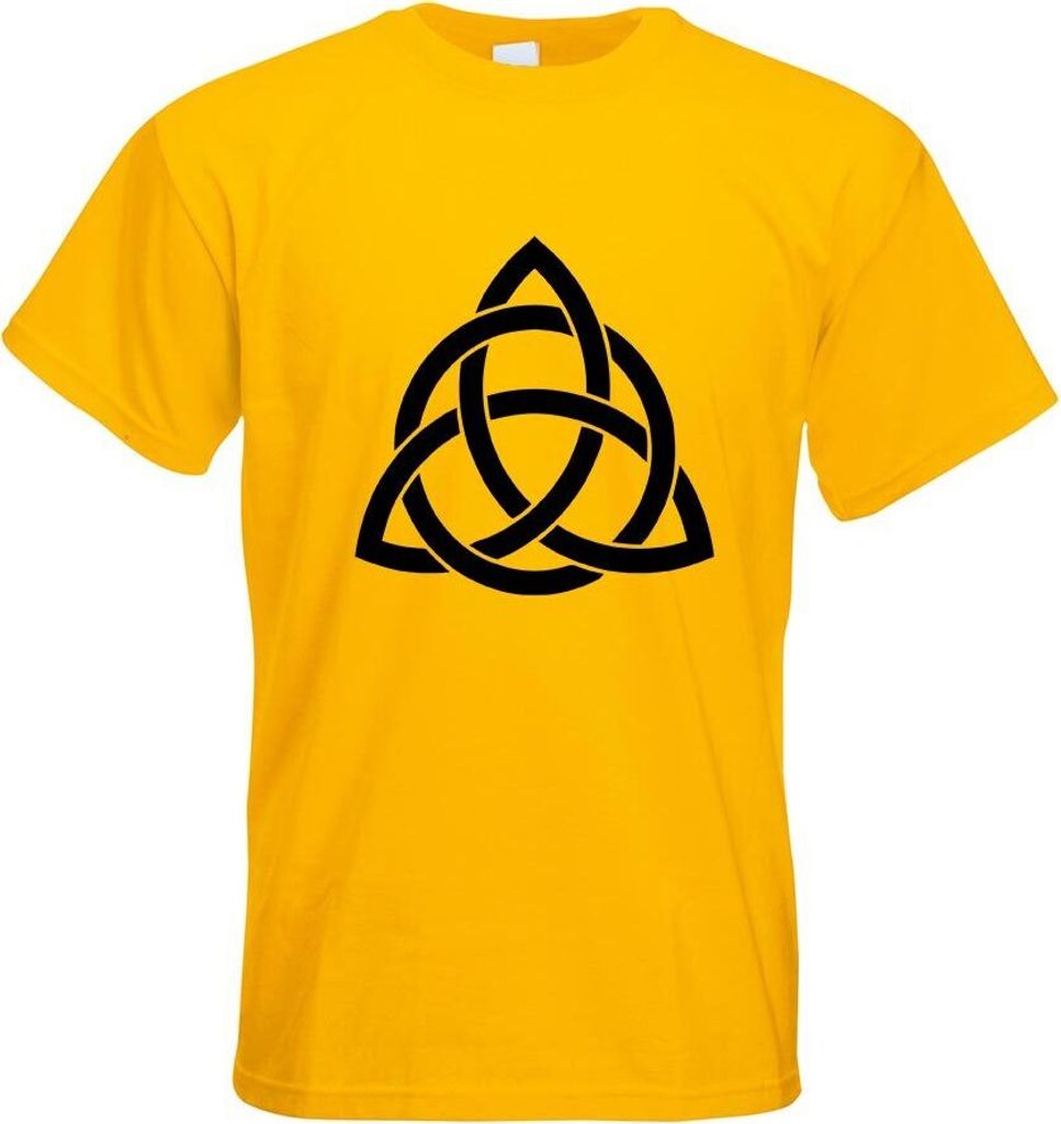 Kiwistar - T-Shirt - gelb - Triquetra Motiv Bedruckt Funshirt Design Print - mit Motiv Bedruckt - Funshirt Design - Sport - Freizeit - Herren - XL