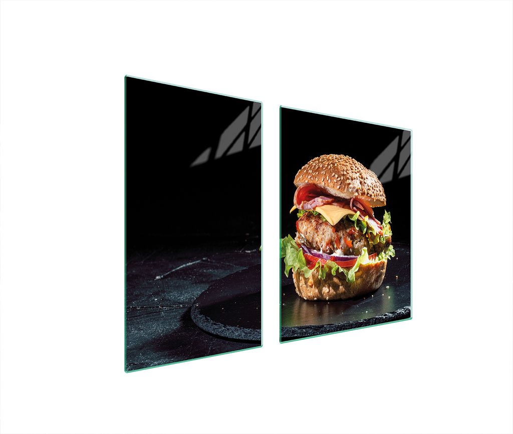 Glasplatte und Schneidebrett 100x52 Hamburger