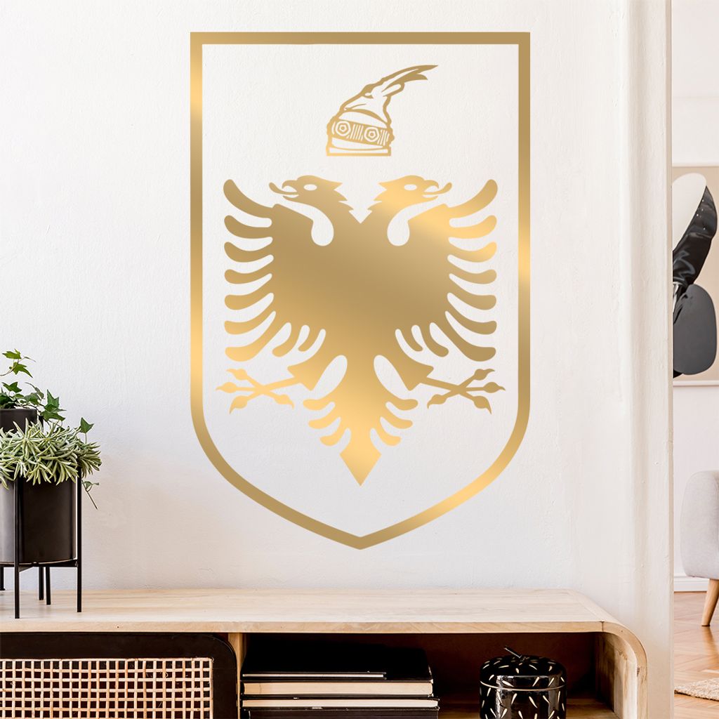 Albanien Wappen Wandtattoo Wandaufkleber Wall Sticker - Dekoration, Küche, Wohnzimmer, Schlafzimmer, Badezimmer