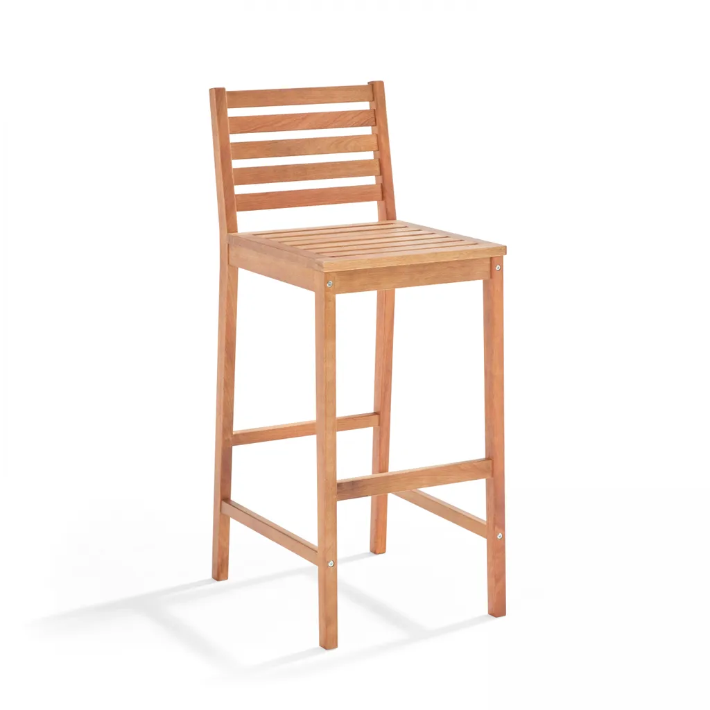 Chaise Haute Extérieure en Eucalyptus Durable - Design Anglet Oviala