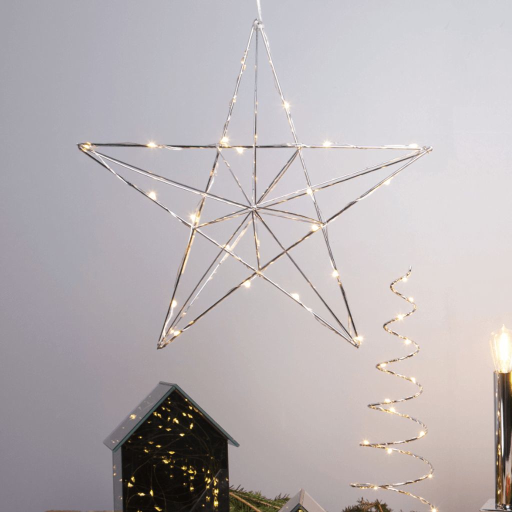 Gwiazda wisząca chrom Led LINE 38 cm Zdjęcie produktu 
