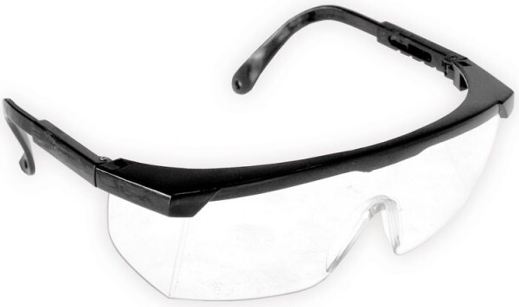 Schutzbrille aus Polycarbonat mit schwarzem Rahmen Produktbild 