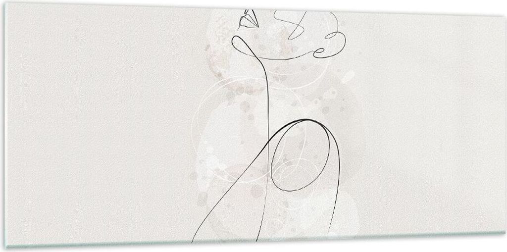 Bilder auf glas - Einteilig - Frau eins Linie - 120x50cm - Produktbild 