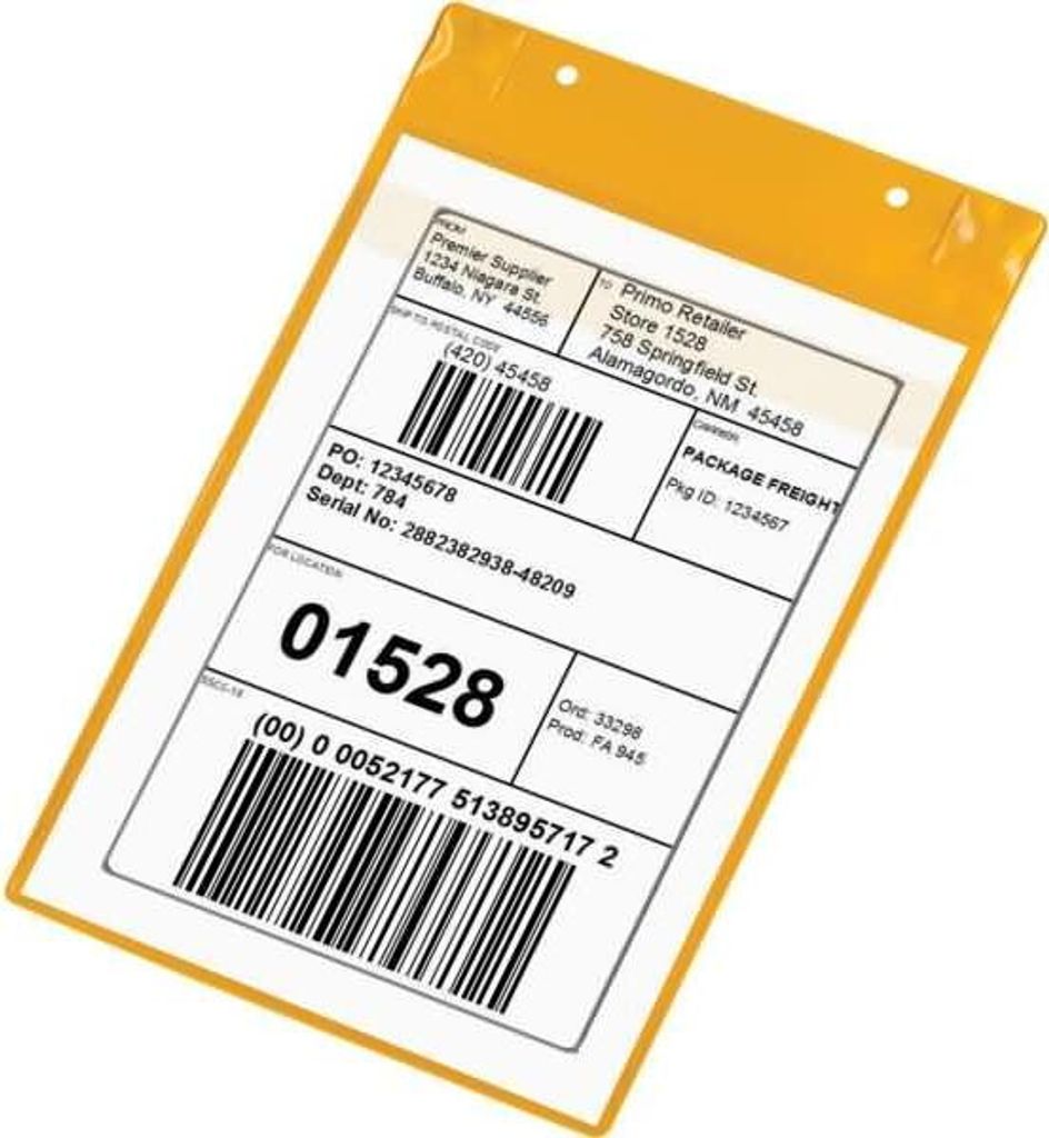 Kennzeichnungstasche mit Schutzklappe A4XL magnetisch VE=5 Stück gelb