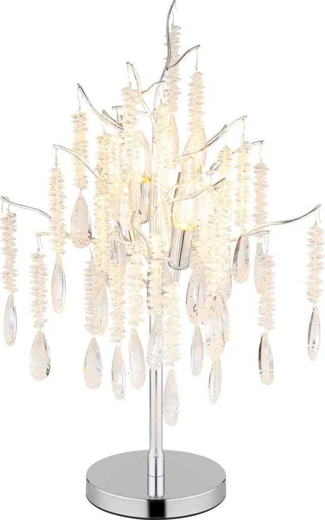 GLOBO Lighting Tischleuchte KINGA DH 41x67 cm silber Tischlampe